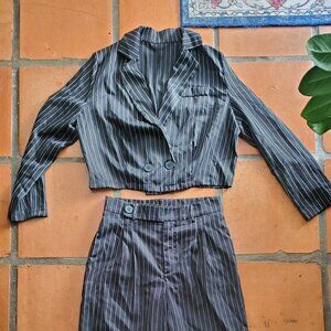 Pin-striped Pantsuit - Size L
